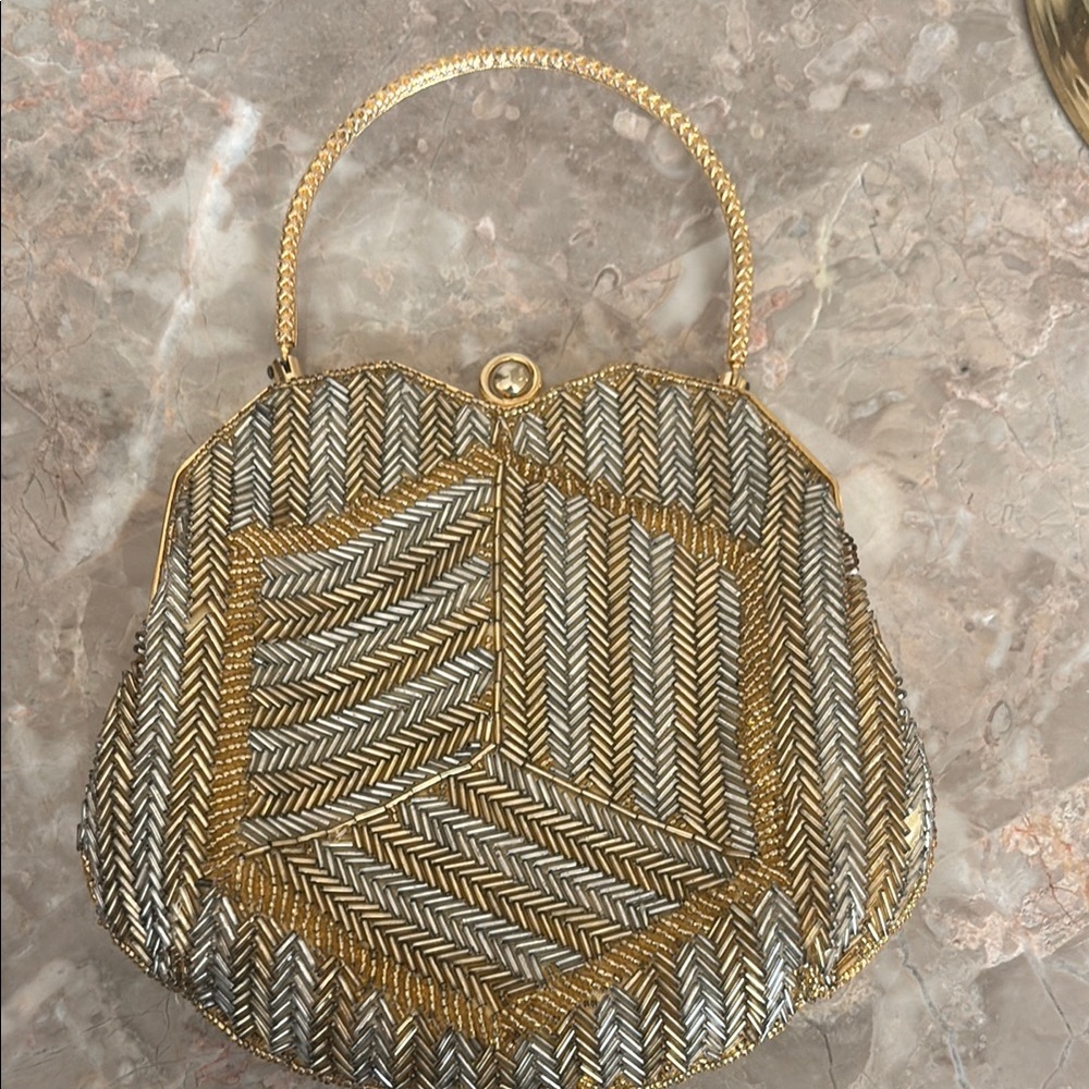 Elegant Gold and Silver Women's Handbag